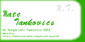mate tankovics business card